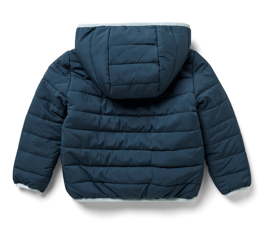 Kinder-Steppjacke, navy, von hinten.