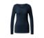 Blaues Langarmshirt im Modal-Seide-Mix.