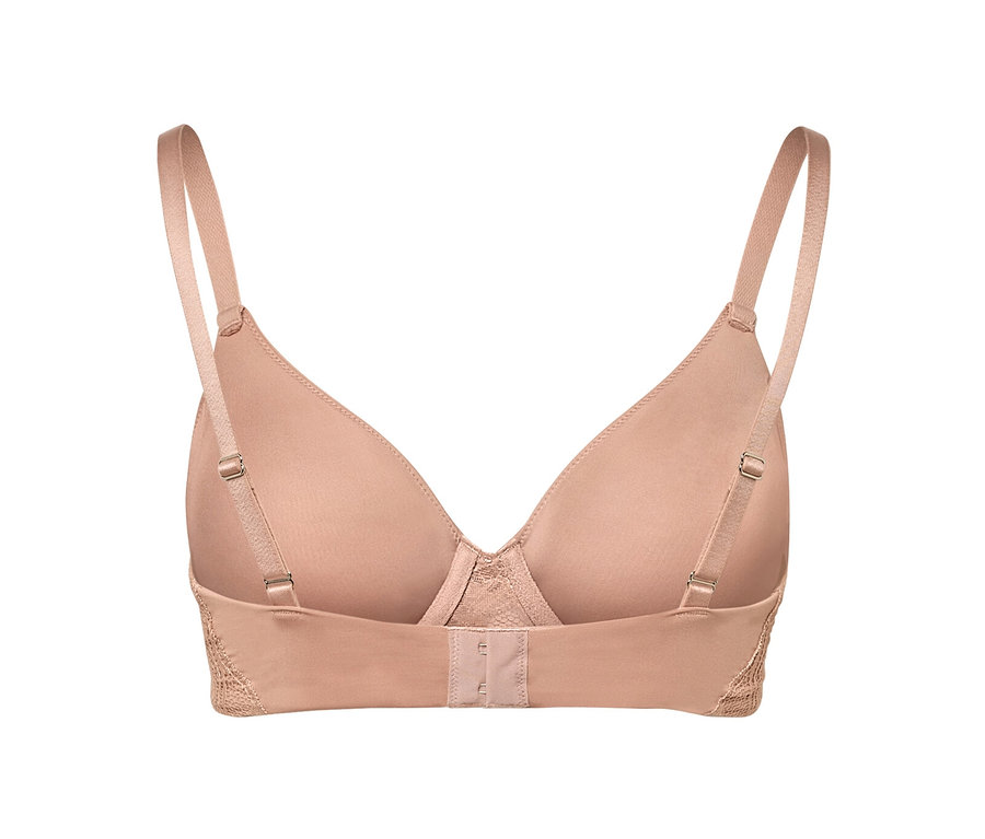 Rückansicht von einem beigen Bügel-BH.