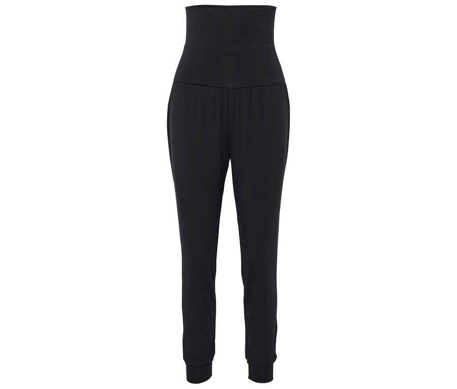 Schwarze Damen Jogginghose mit hohem Bund.