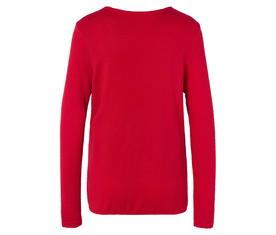 Roter Langarmpullover.