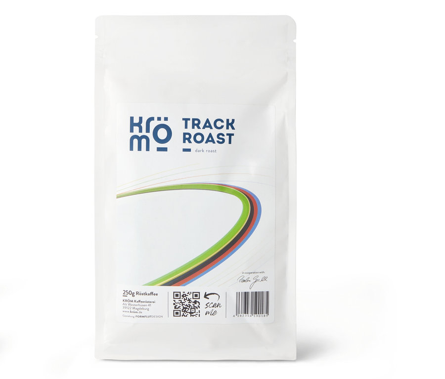 Eine Packung Kröm - Track Roast Espresso - 250 g Ganze Bohne.