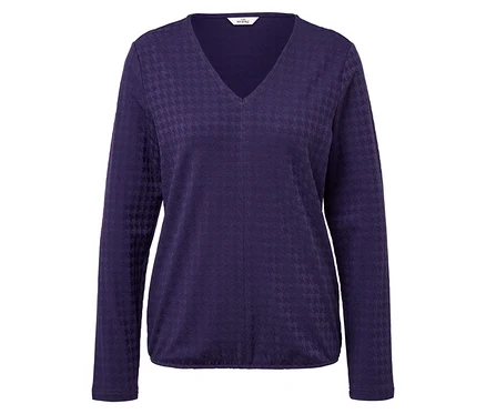 Strukturiertes Langarmshirt, pflaume.