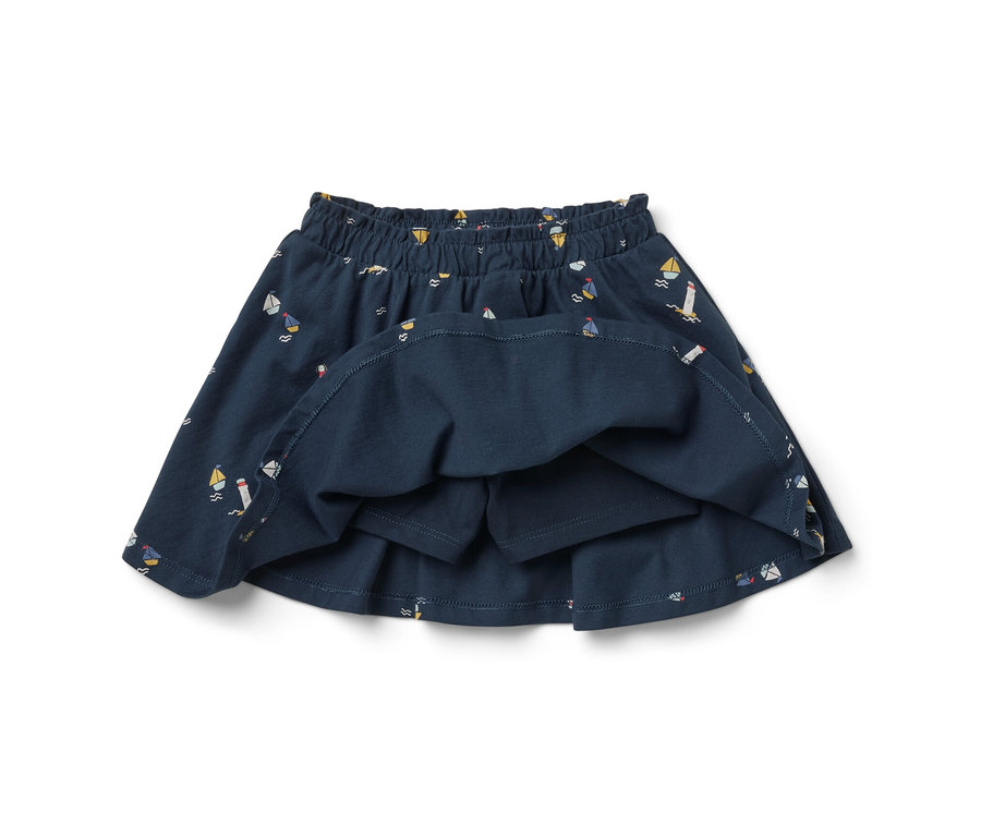 Maritimer Kinder-Jerseyrock mit Hose.