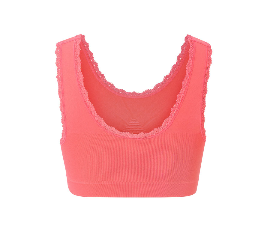 Detailansicht eines Seamless-Bustiers in Papaya.