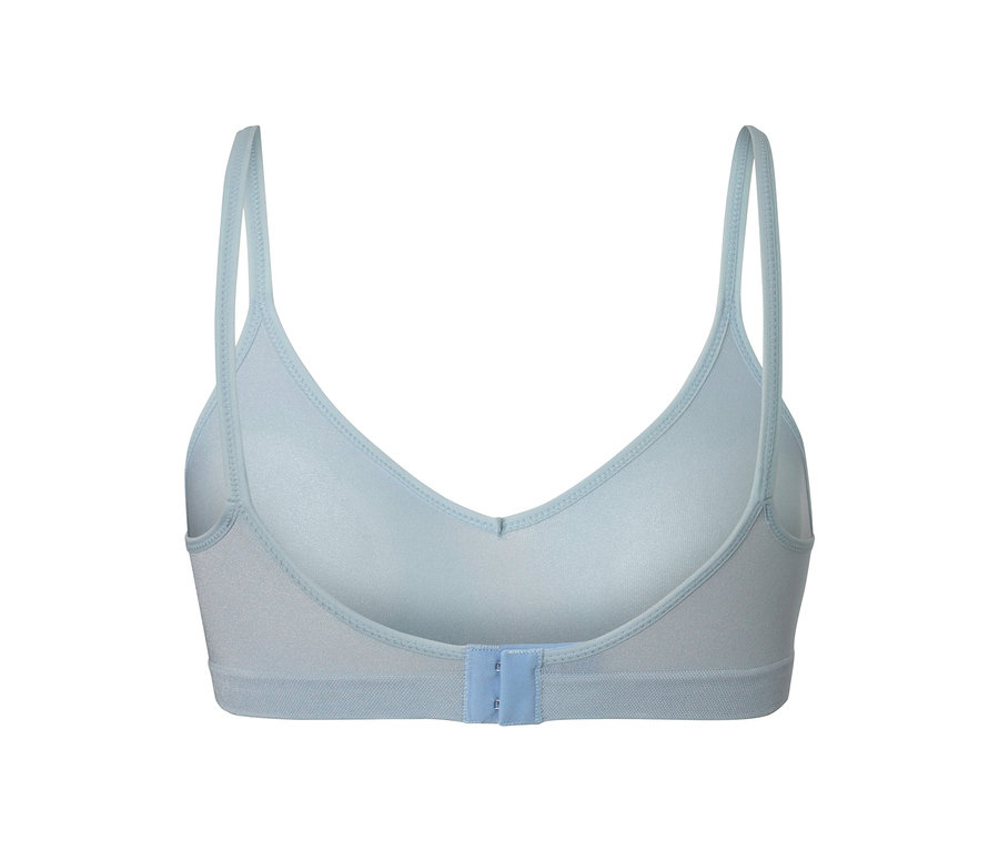 Detailansicht eines blauen Seamless-Soft-BHs.