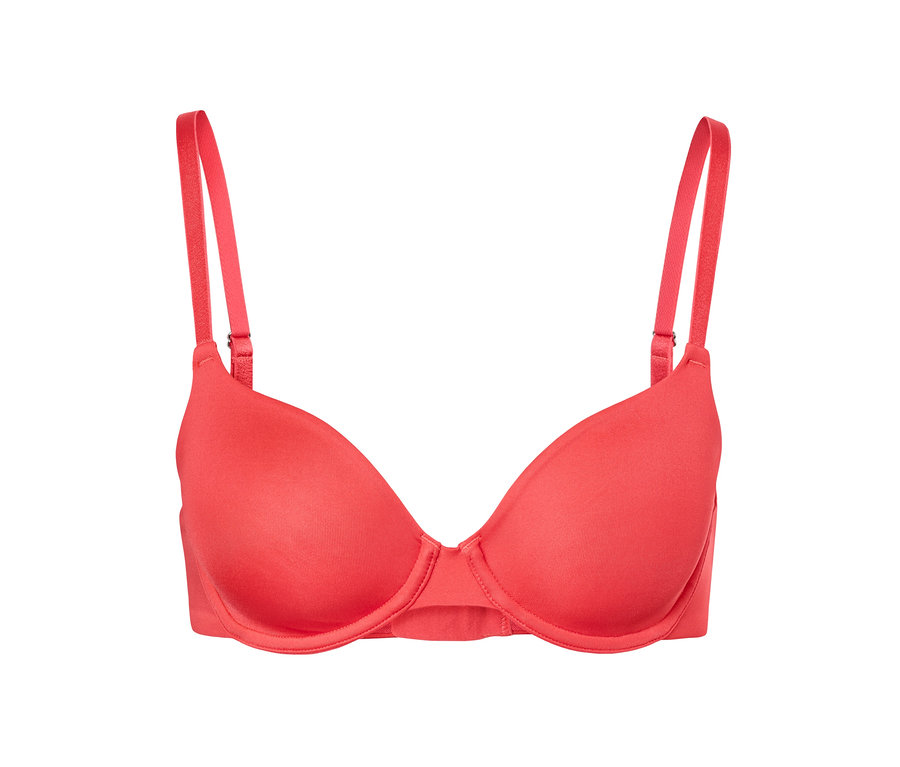 Korallfarbener Half-Cup Bügel-BH.