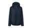 Blaue Unisex-Regenjacke mit mittigem Reißverschluss.