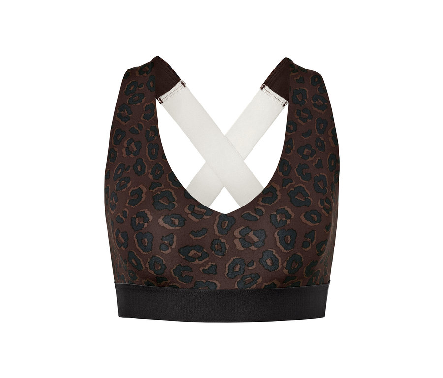 Braun-schwarzes Sport-Bustier.