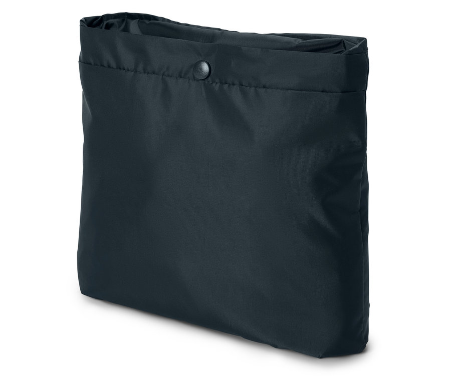 Zusammengefalteter Kinder-Regenponcho, blau.