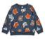 Blaues Sweatshirt mit Tiermuster.