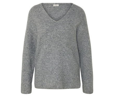Grobstrickpullover, grau