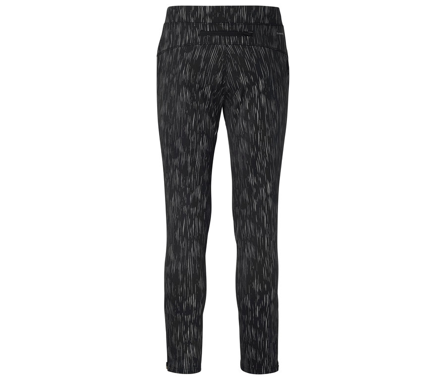 Schwarze Leggings mit weißem Muster.