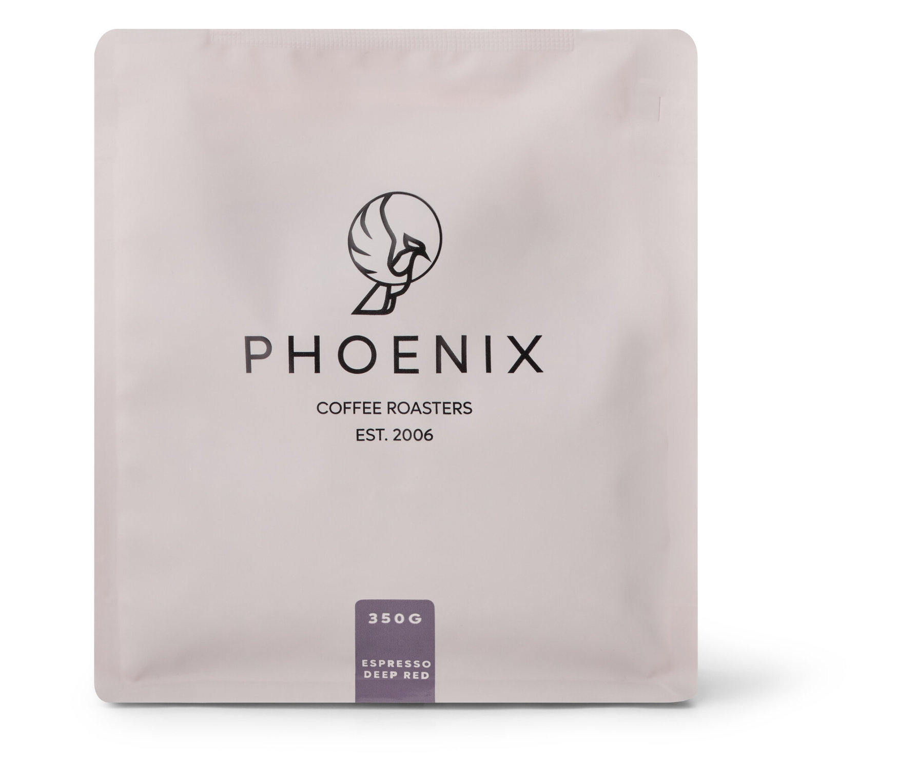 Rechteckige Packung Phoenix - Deep Red Espresso - 350 g Ganze Bohne.