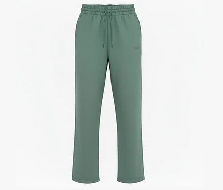 Grüne FILA Damen-Plazzohose aus Modalmix vor weißem Hintergrund.