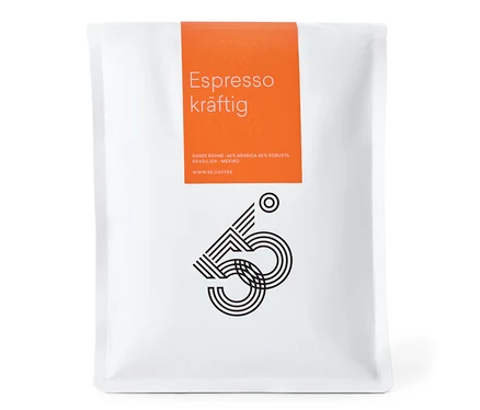 Eine Packung 55 Degrees - Espresso kräftig - 1 kg Ganze Bohne.