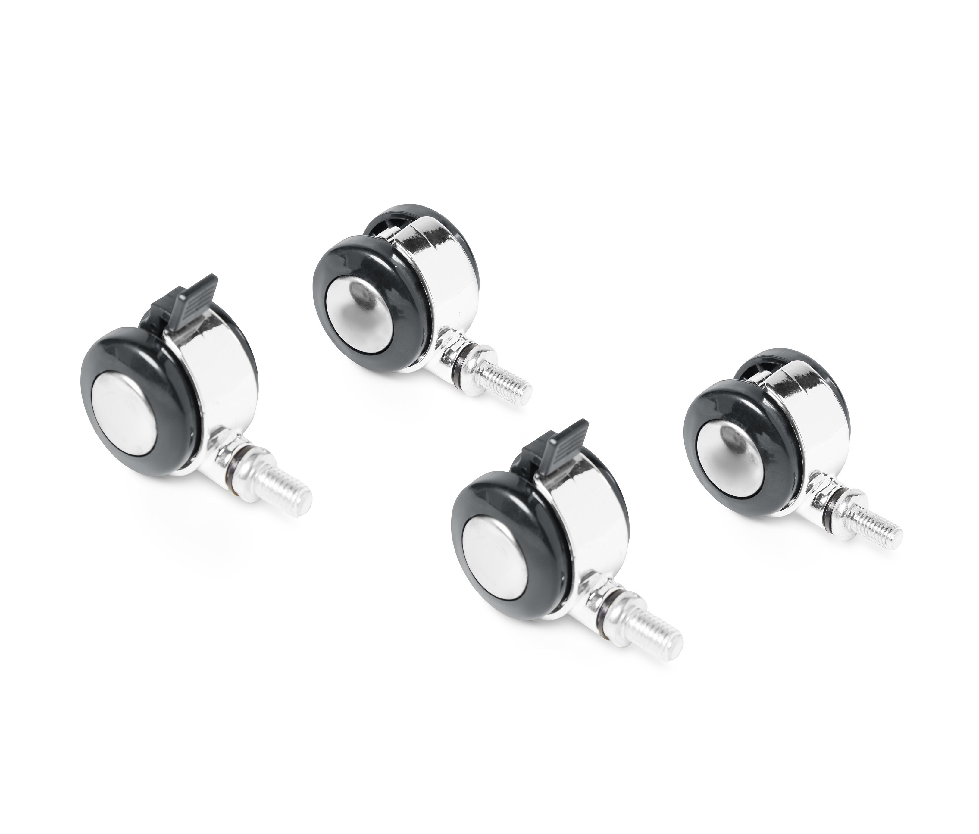 Vier Rollen aus dem Rollenergänzungs-Set Metall »CN3« auf weißem Grund.