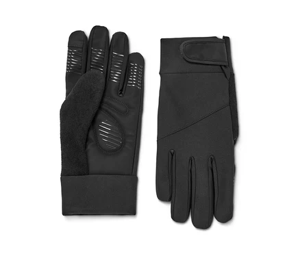 Zwei schwarze Fahrrad-Handschuhe.