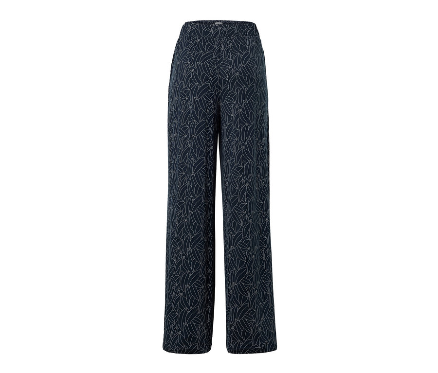 Dunkelblau-cremeweiße bedruckte Palazzohose.