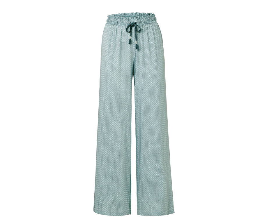 Petrolfarbene Relaxhose mit dekorativer Kordel.