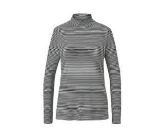 Gestreiftes Blusenshirt mit Stehkragen