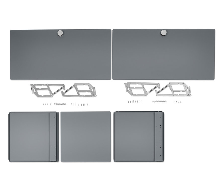 Graues Klappenergänzungs-Set Metall »CN3«.