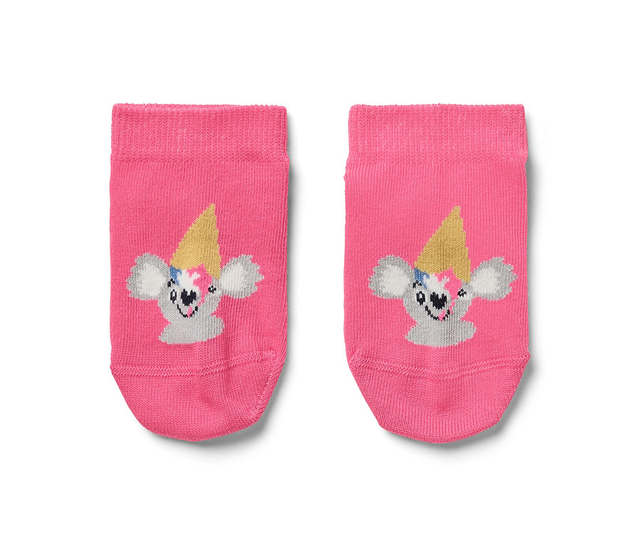 Zwei Kinder-Sneakersocken mit Eis-Motiv.