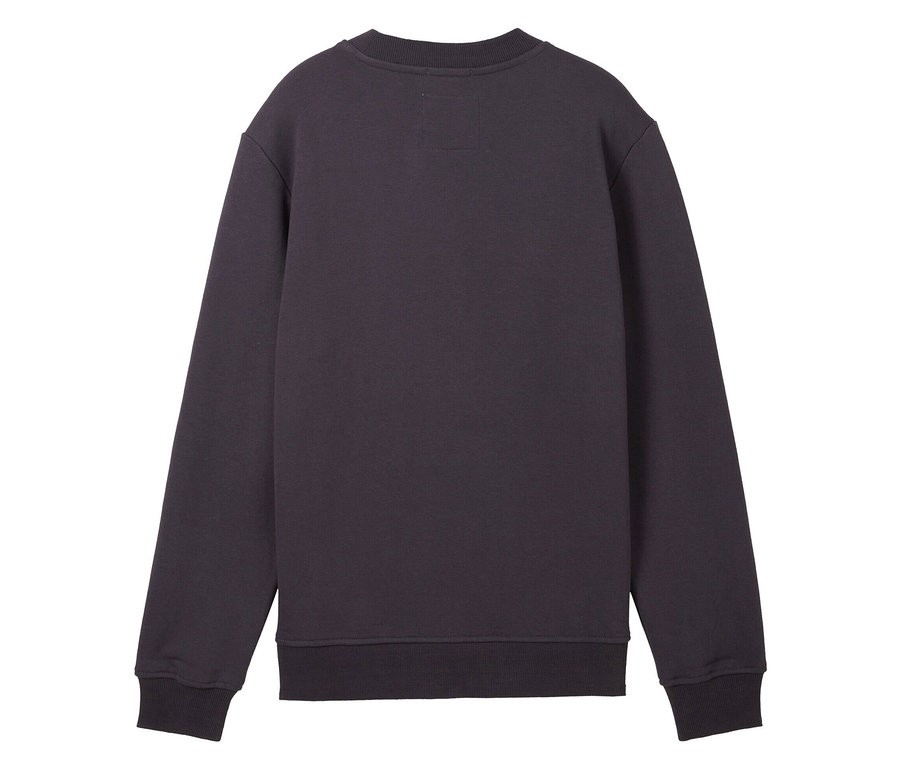 Dunkelviolettes Langarm-Sweatshirt, Rückansicht.