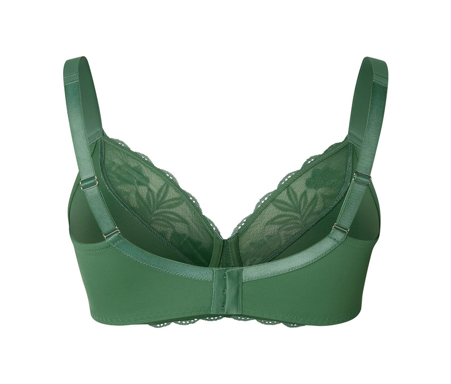 Detailansicht eines grünen Minimizer-BHs.