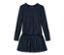 Dunkelblaues Jersey-Rippkleid.