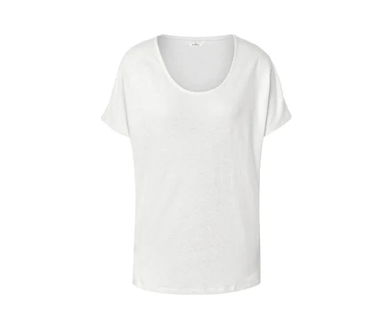 Weißes Shirt aus Leinenmix.