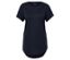 Schwarzes Kurzarm-T-Shirt mit Rundhalsausschnitt.