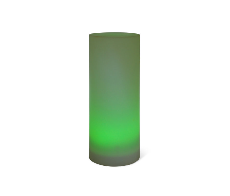 Grüne Solar-Lichtsäule mit Farbwechsel, ca. 50 cm, vor weißem Hintergrund.