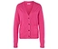 Pinke Strickjacke mit V-Ausschnitt, Knöpfen und Taschen.