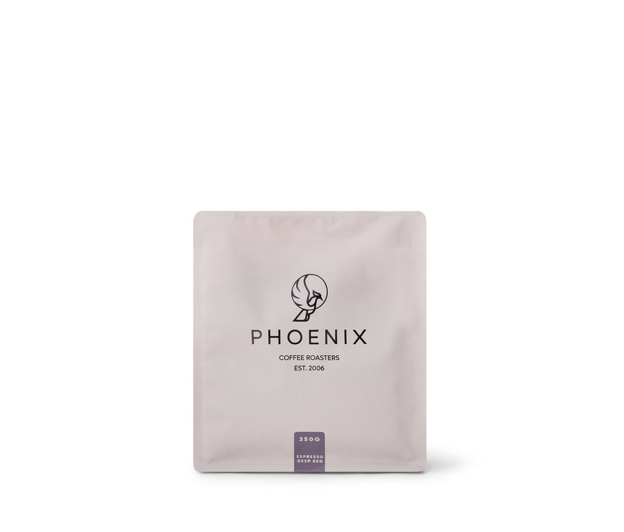 Rechteckige Packung Phoenix - Deep Red Espresso - 350 g Ganze Bohne.