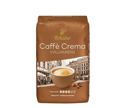 Packung Caffè Crema vollmundig Kaffeebohnen.