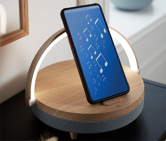 Bluetooth®-Lautsprecher mit kabellosem Ladegerät und LED