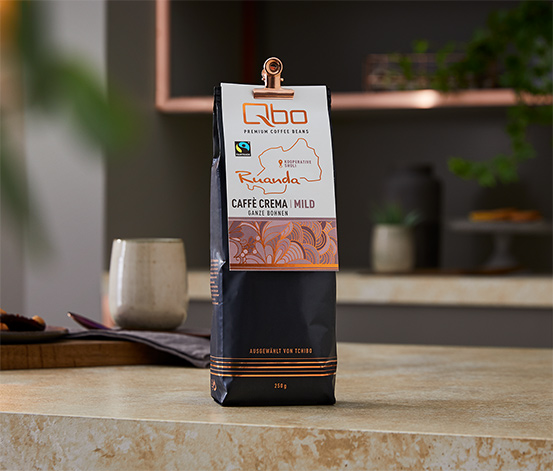 Qbo Premium Coffee Beans »Kooperative Sholi« Caffè Crema Mild - 250 g Ganze Bohne