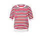 Feinstrick-Pullover, rot-weiss gestreift