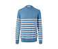 Pullover mit Rundhalsausschnitt, blau mit weissen Streifen