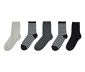 5 Paar Socken, grau-schwarz-weiss