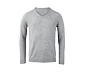 Cashmere-Pullover mit V-Ausschnitt, grau meliert