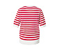 Feinstrick-Pullover, rot-weiss gestreift
