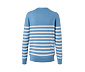Pullover mit Rundhalsausschnitt, blau mit weissen Streifen