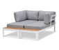 Lounge-Ecke mit höhenverstellbarem Couchtisch