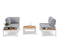 Lounge-Ecke mit höhenverstellbarem Couchtisch