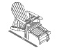 Adirondack Gartensessel mit ausziehbarem Fussteil, naturfarben