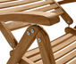 Teak-Hochlehner mit verstellbarer Rückenlehne