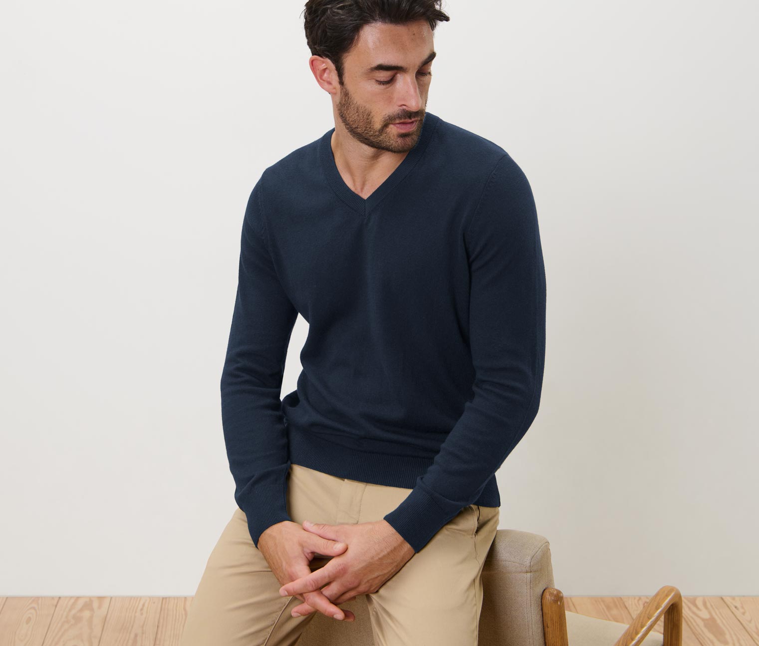 Pullover mit V-Ausschnitt, navy