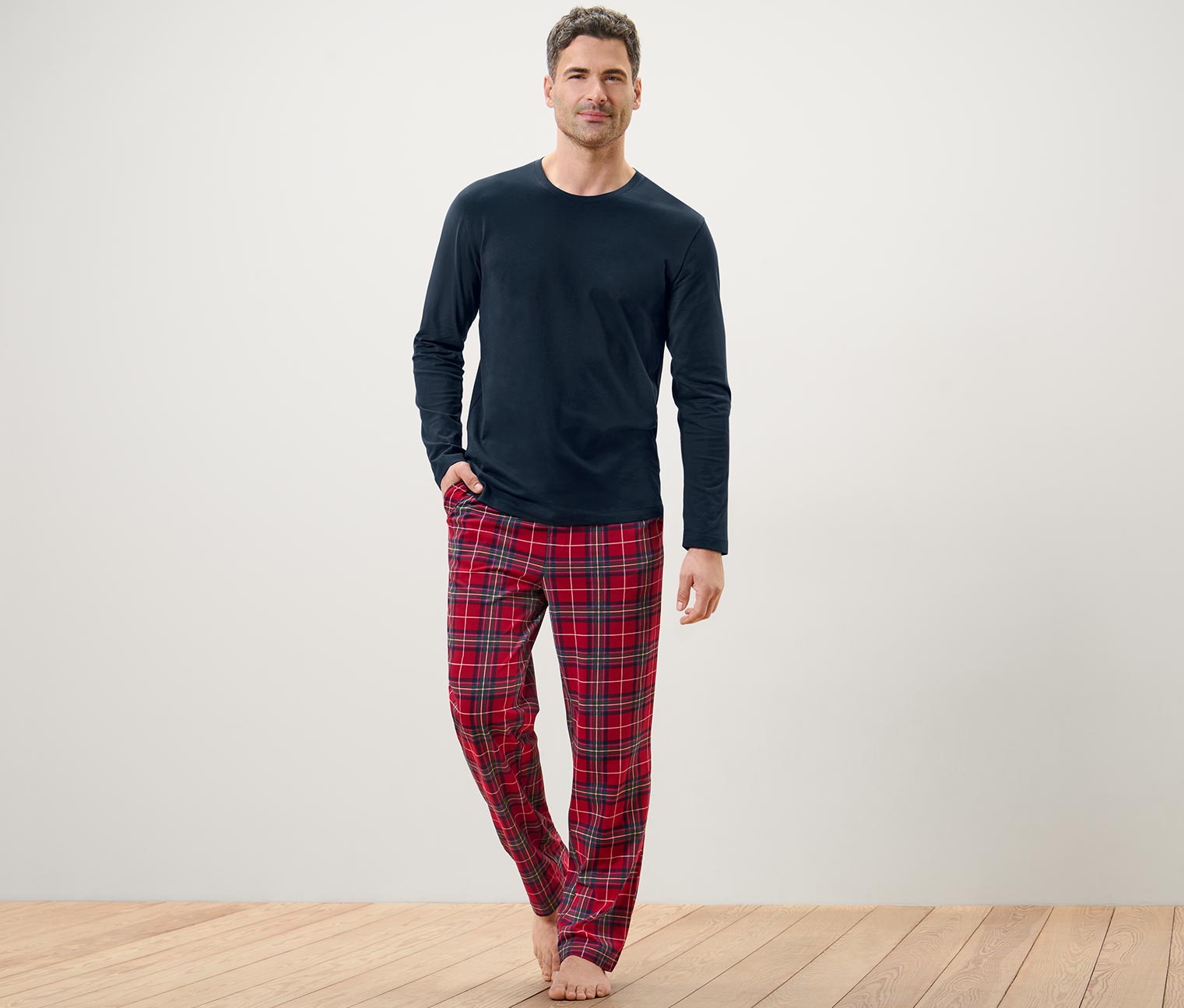 Pyjama, blau/karo